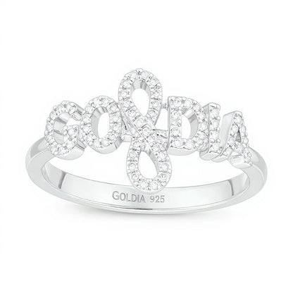 Love Talks 0.17 CT. TW Diamond "wifey" Cursive Script Ring in Sterling Silver