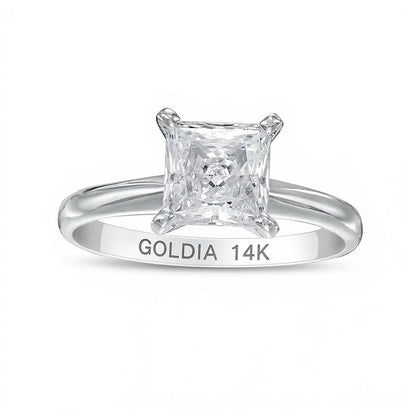1.5 CT. Princess-Cut Lab-Grown Diamond Solitaire Engagement Ring in 14K White Gold (F/VS2)