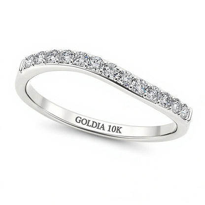 0.25 CT. TW Diamond Wave Anniversary Band in 10K White Gold