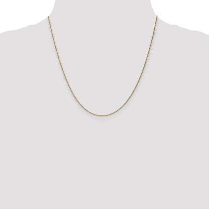 14k Yellow Gold 20 inch 1.15mm Diamond-cut Machine Made Rope with Lobster Clasp Chain Necklace
