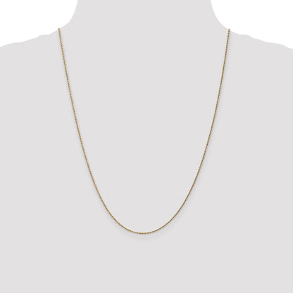 14k Yellow Gold 24 inch 1.15mm Diamond-cut Machine Made Rope with Lobster Clasp Chain Necklace