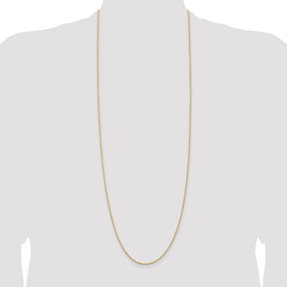 14k Yellow Gold 36 inch 1.5mm Diamond-cut Rope with Lobster Clasp Chain Necklace