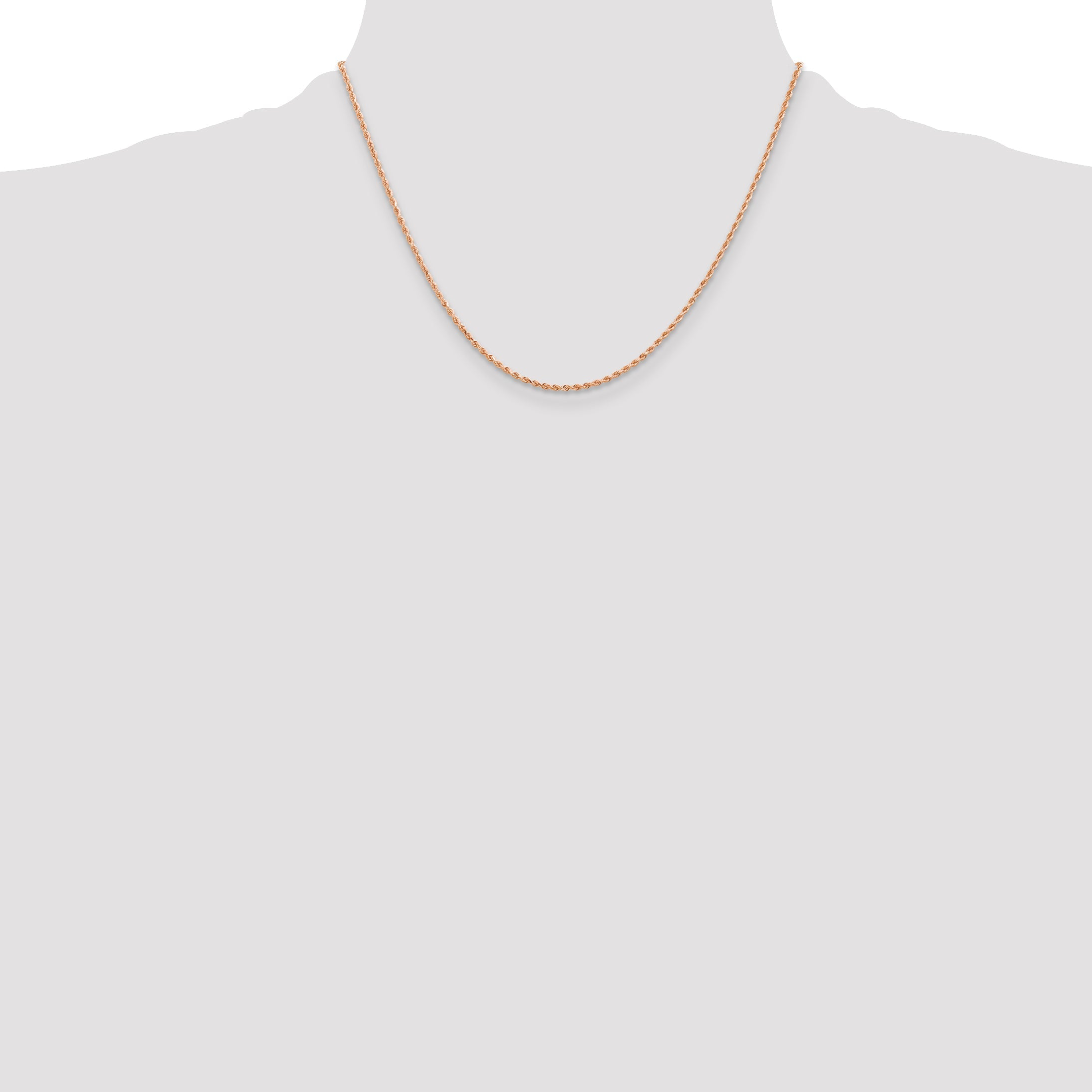14k Rose Gold 18 inch 1.5mm Diamond-cut Rope with Lobster Clasp Chain Necklace
