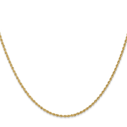 14k Yellow Gold 14 inch 1.5mm Regular Rope with Lobster Clasp Chain Necklace