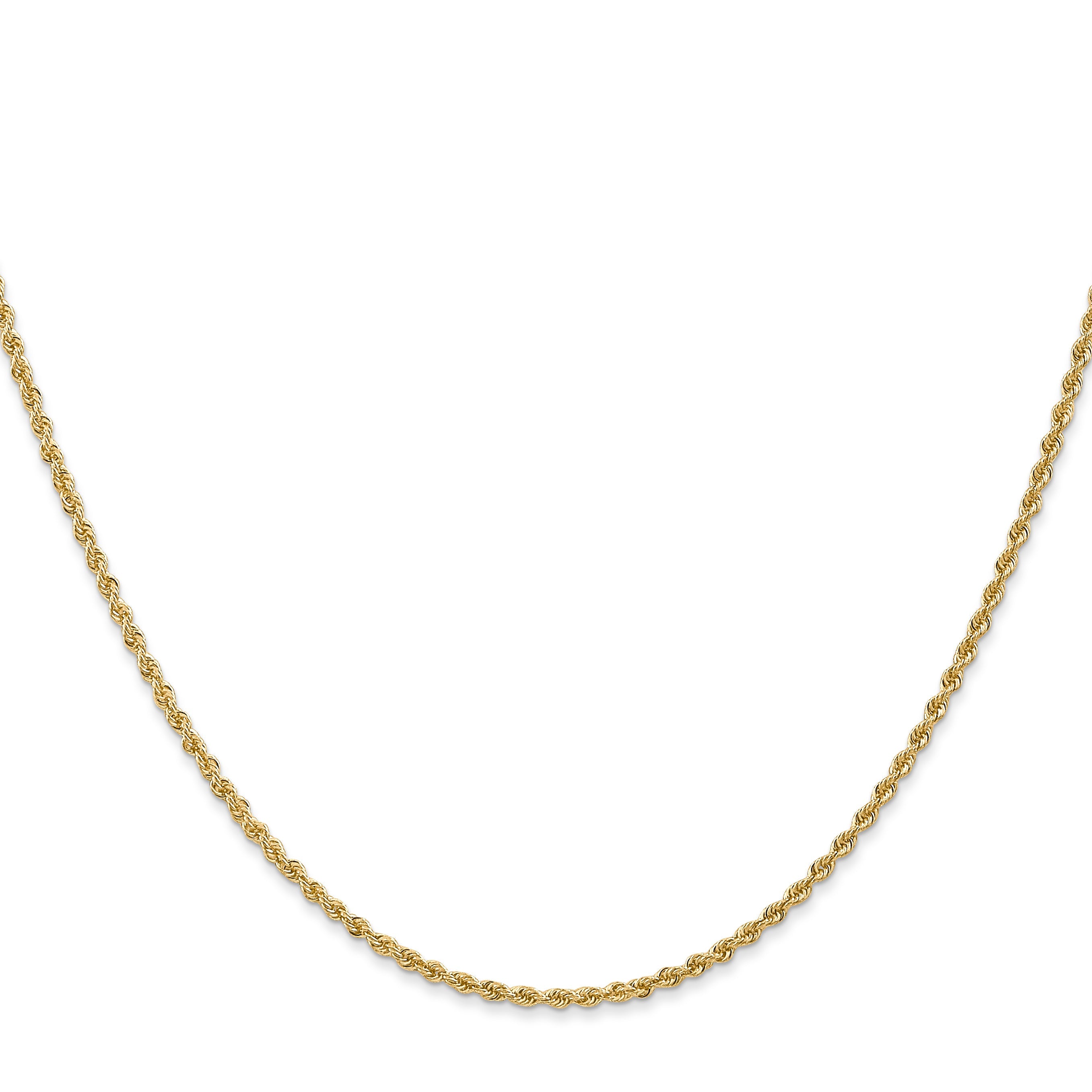 14k Yellow Gold 36 inch 1.5mm Regular Rope with Lobster Clasp Chain Necklace