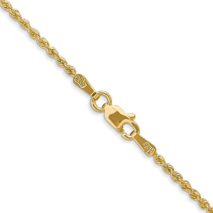 14k Yellow Gold 28 inch 1.5mm Regular Rope with Lobster Clasp Chain Necklace