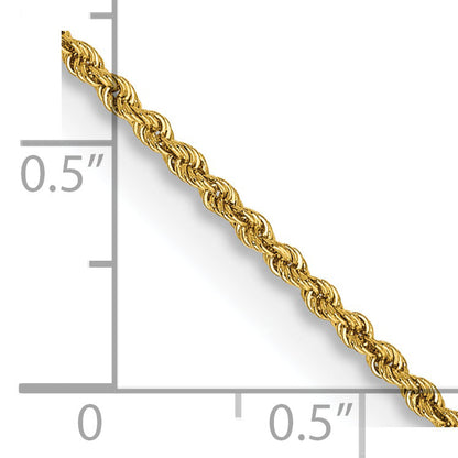 14k Yellow Gold 14 inch 1.5mm Regular Rope with Lobster Clasp Chain Necklace