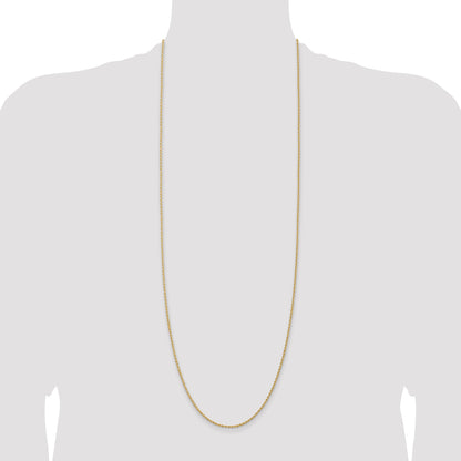 14k Yellow Gold 36 inch 1.5mm Regular Rope with Lobster Clasp Chain Necklace