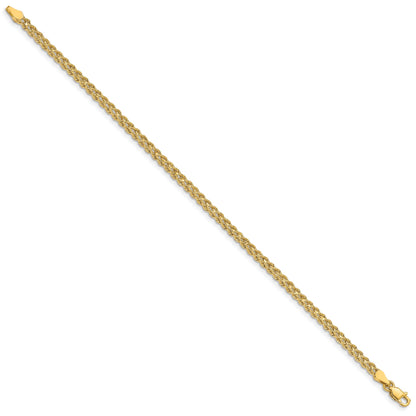 14k Yellow Gold 3.0mm Wide Double Strand Rope Bracelet
