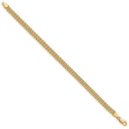 14k Yellow Gold 4.5mm Wide Triple Strand Rope Bracelet