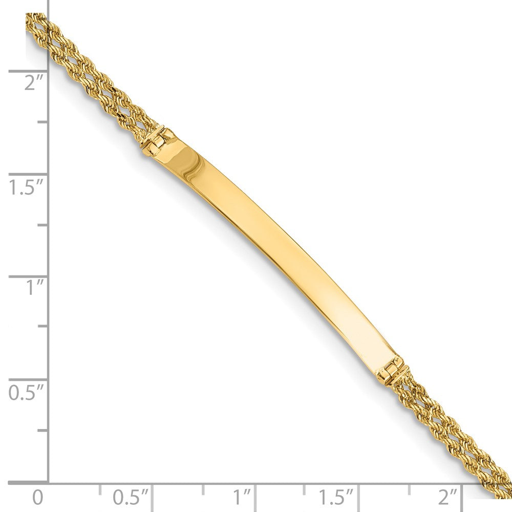 14k Yellow Gold Two Strand Rope ID Bracelet