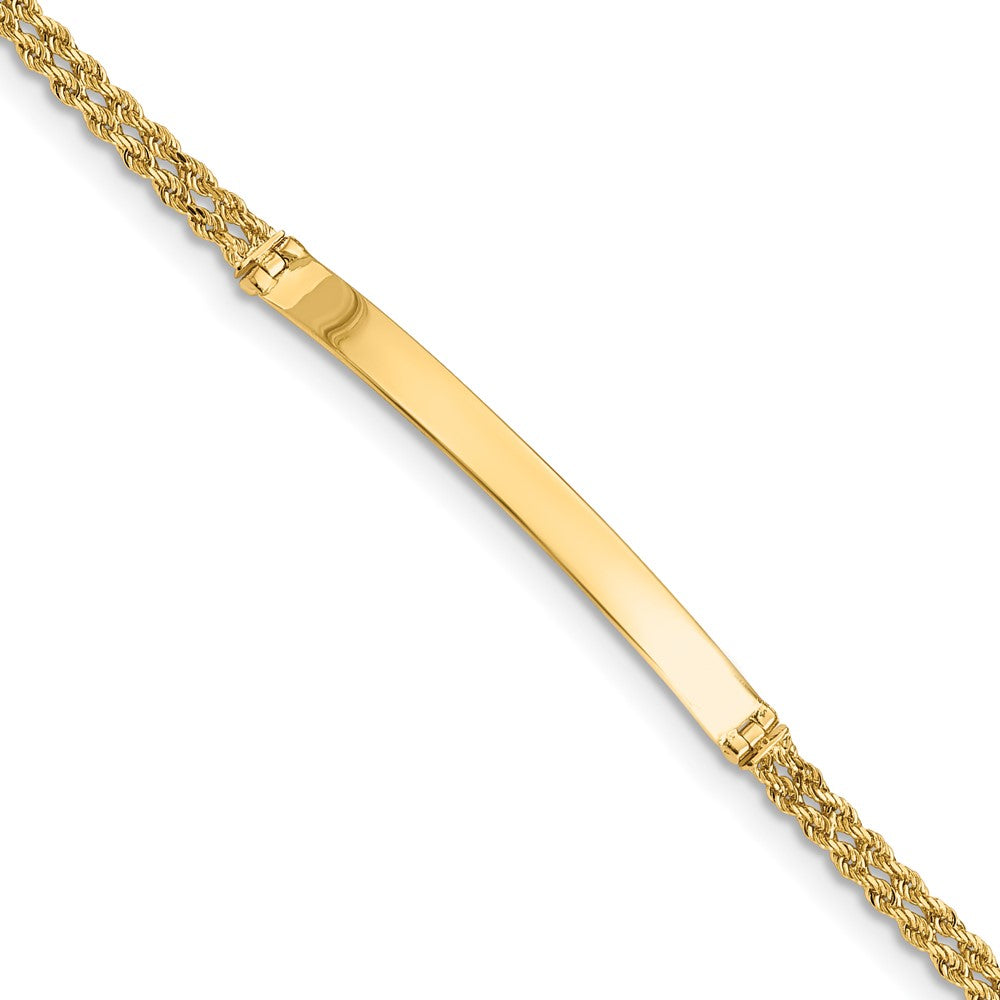 14k Yellow Gold Two Strand Rope ID Bracelet