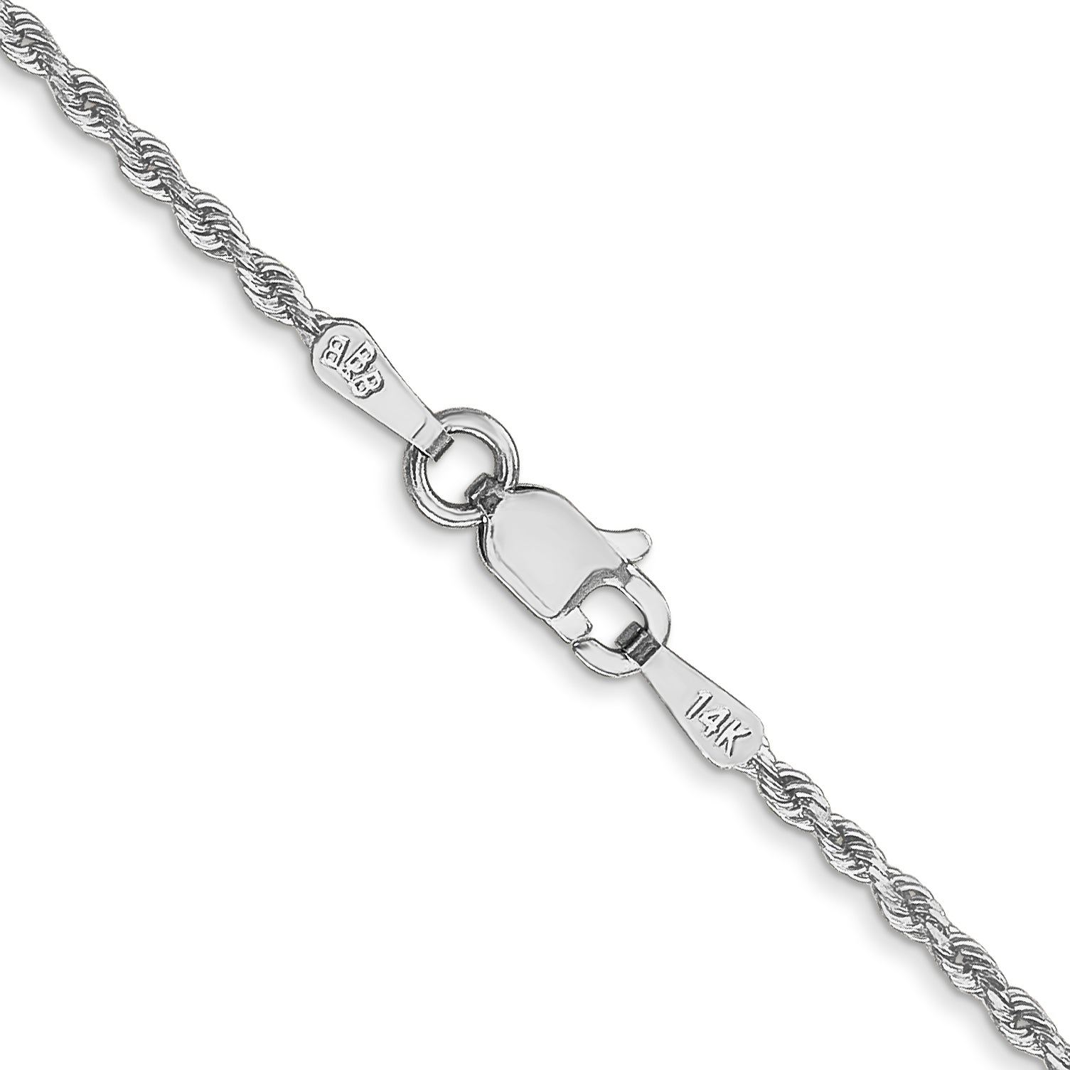 10K White Gold 1.5mm Diamond-Cut Rope Chain
