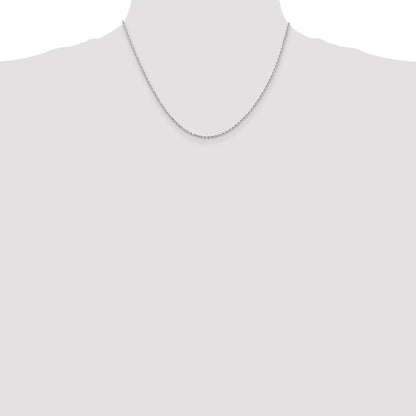 10K White Gold 1.5mm Diamond-Cut Rope Chain