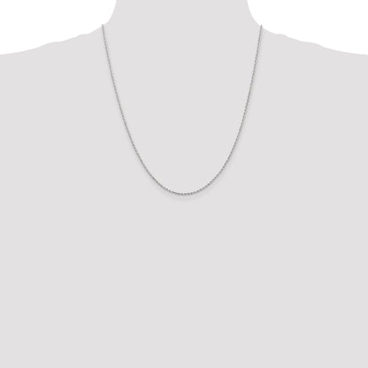 10K White Gold 1.5mm Diamond-Cut Rope Chain