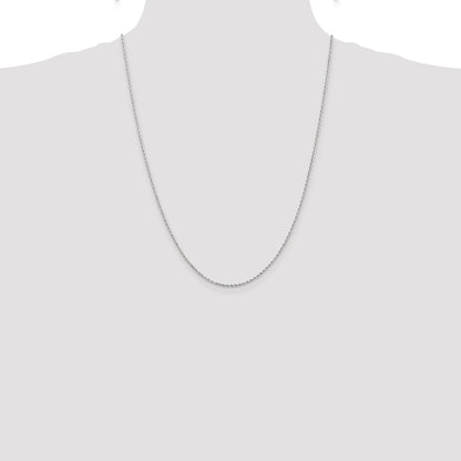 10K White Gold 1.5mm Diamond-Cut Rope Chain