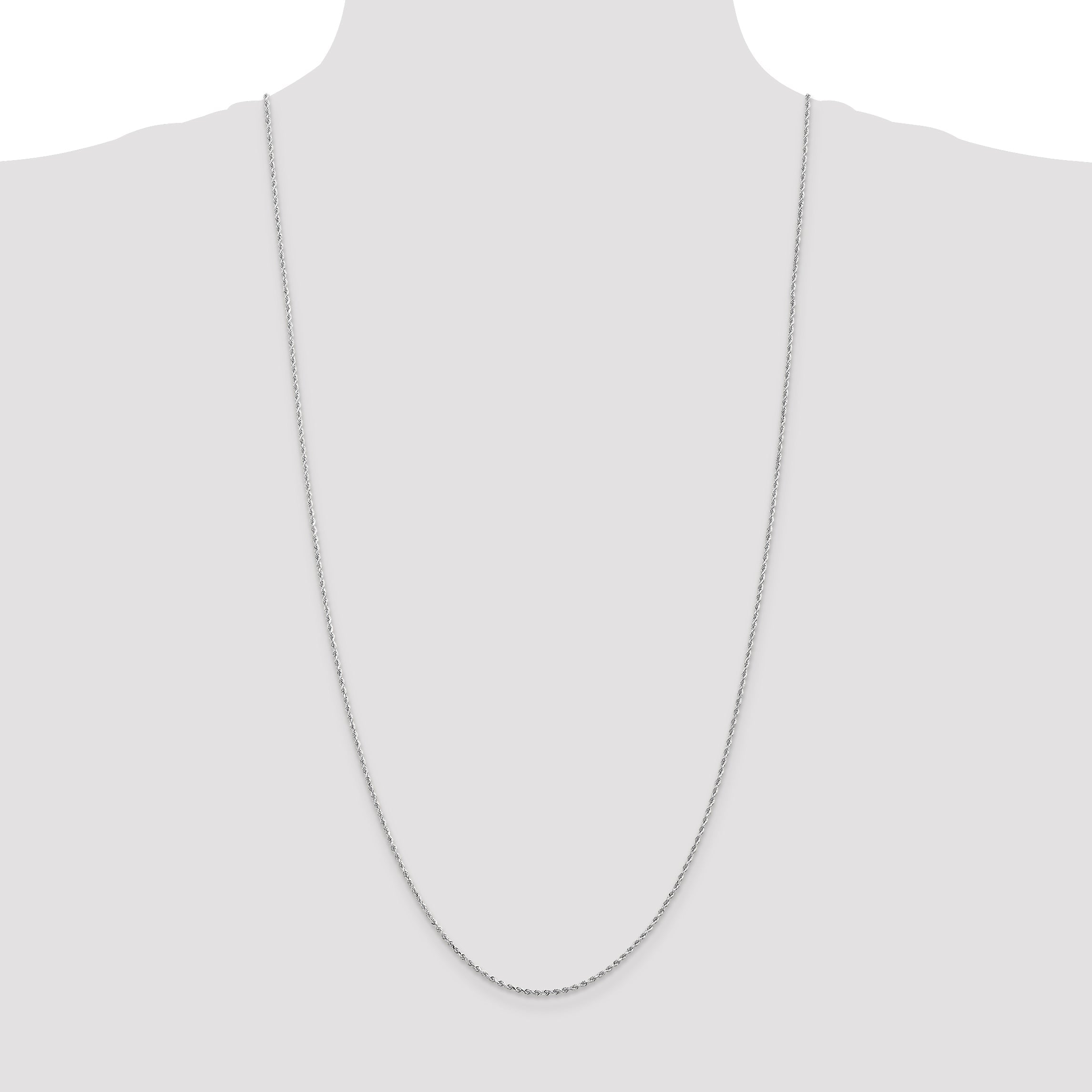 10K White Gold 1.5mm Diamond-Cut Rope Chain