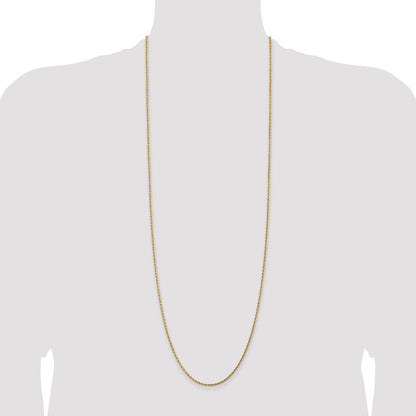 14k Yellow Gold 36 inch 1.75mm Diamond-cut Rope with Lobster Clasp Chain Necklace
