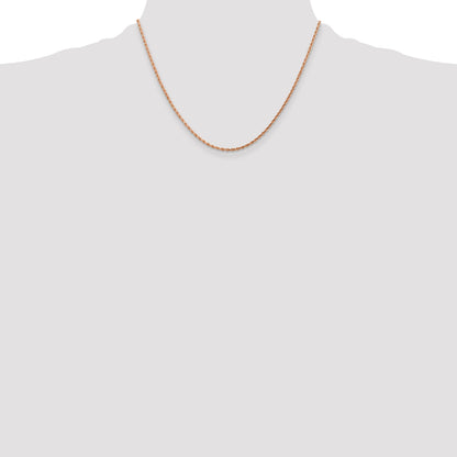 14k Rose Gold 18 inch 1.75mm Diamond-cut Rope with Lobster Clasp Chain Necklace