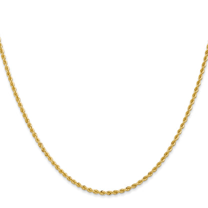 14k Yellow Gold 36 inch 2mm Regular Rope with Lobster Clasp Chain Necklace