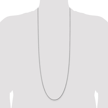 14k White Gold 36 inch 1.75mm Diamond-cut Rope with Lobster Clasp Chain Necklace