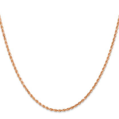 14k Rose Gold 20 inch 2mm Diamond-cut Rope with Lobster Clasp Chain Necklace