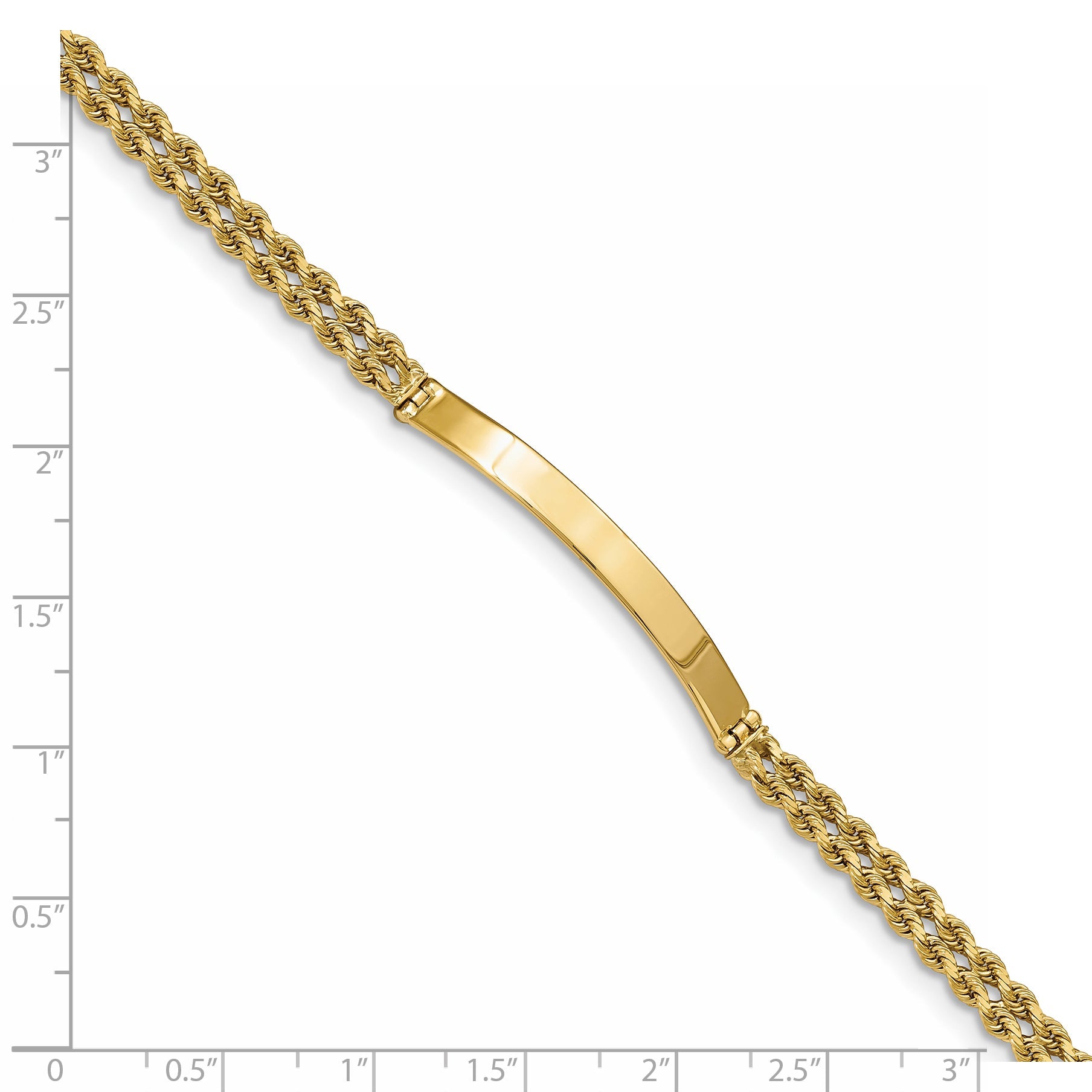 14k Yellow Gold Two Strand Rope ID Bracelet