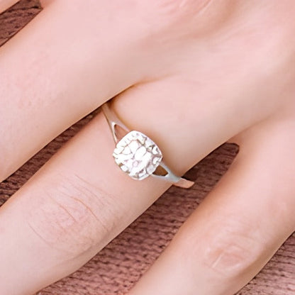 0.2 CT. TW Cushion-Shaped Multi-Diamond Frame Split Shank Promise Ring in 10K White Gold