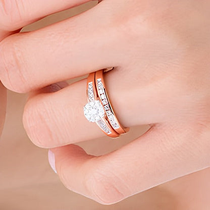 0.5 CT. TW Diamond Frame Bridal Set in 10K Rose Gold