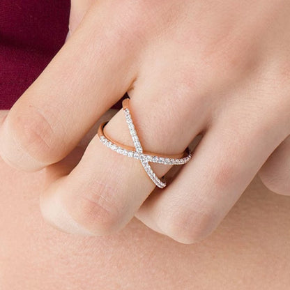 0.38 CT. TW Diamond Orbit Ring in 10K Rose Gold