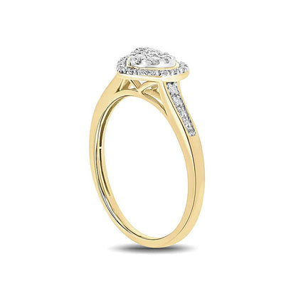 0.2 CT. TW Multi-Diamond Heart-Shape Frame Promise Ring in 10K Gold
