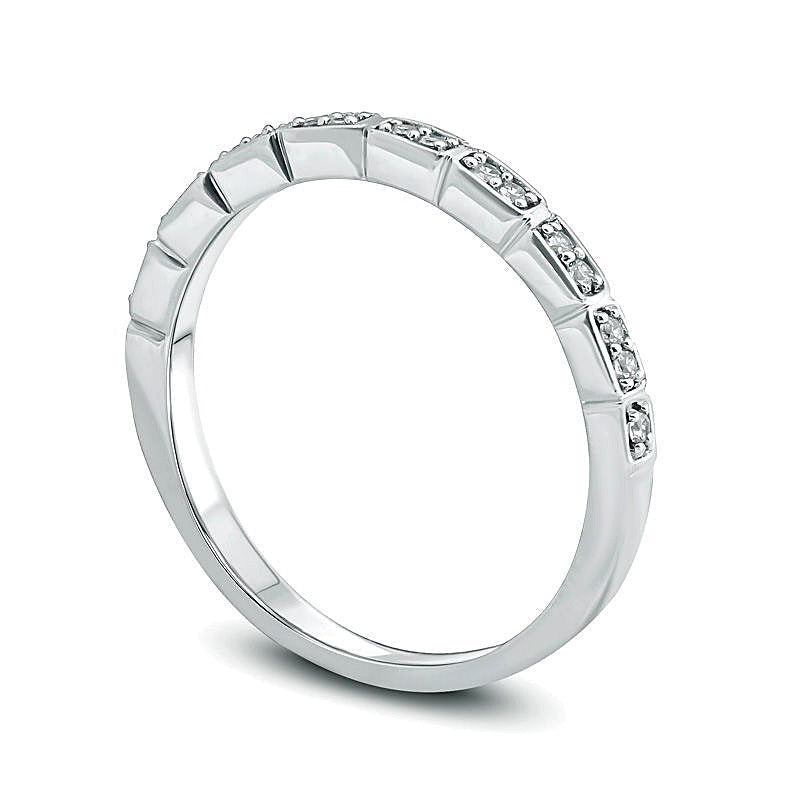 0.13 CT. TW Diamond Duos Anniversary Band in 10K White Gold