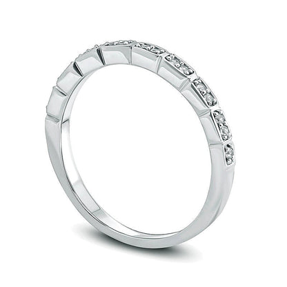 0.13 CT. TW Diamond Duos Anniversary Band in 10K White Gold