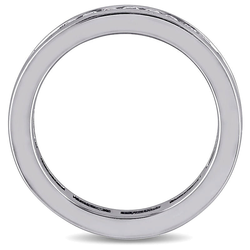Lab-Created White Sapphire Channel-Set Eternity Band in 10K White Gold