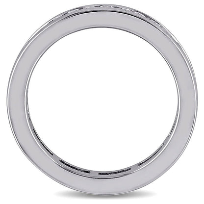 Lab-Created White Sapphire Channel-Set Eternity Band in 10K White Gold