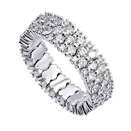 2.5 CT. TW Diamond Multi-Row Stretch Ring in 10K White Gold