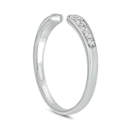 0.2 CT. TW Diamond Graduated Open Shank Stackable Band in 10K White Gold
