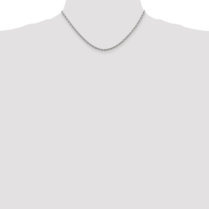 10K White Gold 2.75mm Diamond-Cut Rope Chain