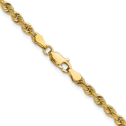 26 Inch 14k Yellow Gold 3.3mm Regular Rope Chain Necklace