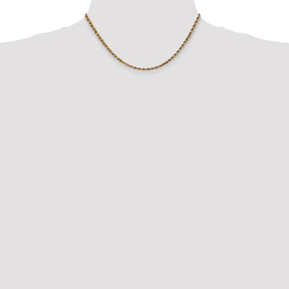 14k Yellow Gold 16 inch 3.5mm Diamond-cut Rope with Lobster Clasp Chain Necklace
