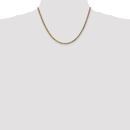 14k Yellow Gold 18 inch 3.5mm Diamond-cut Rope with Lobster Clasp Chain Necklace