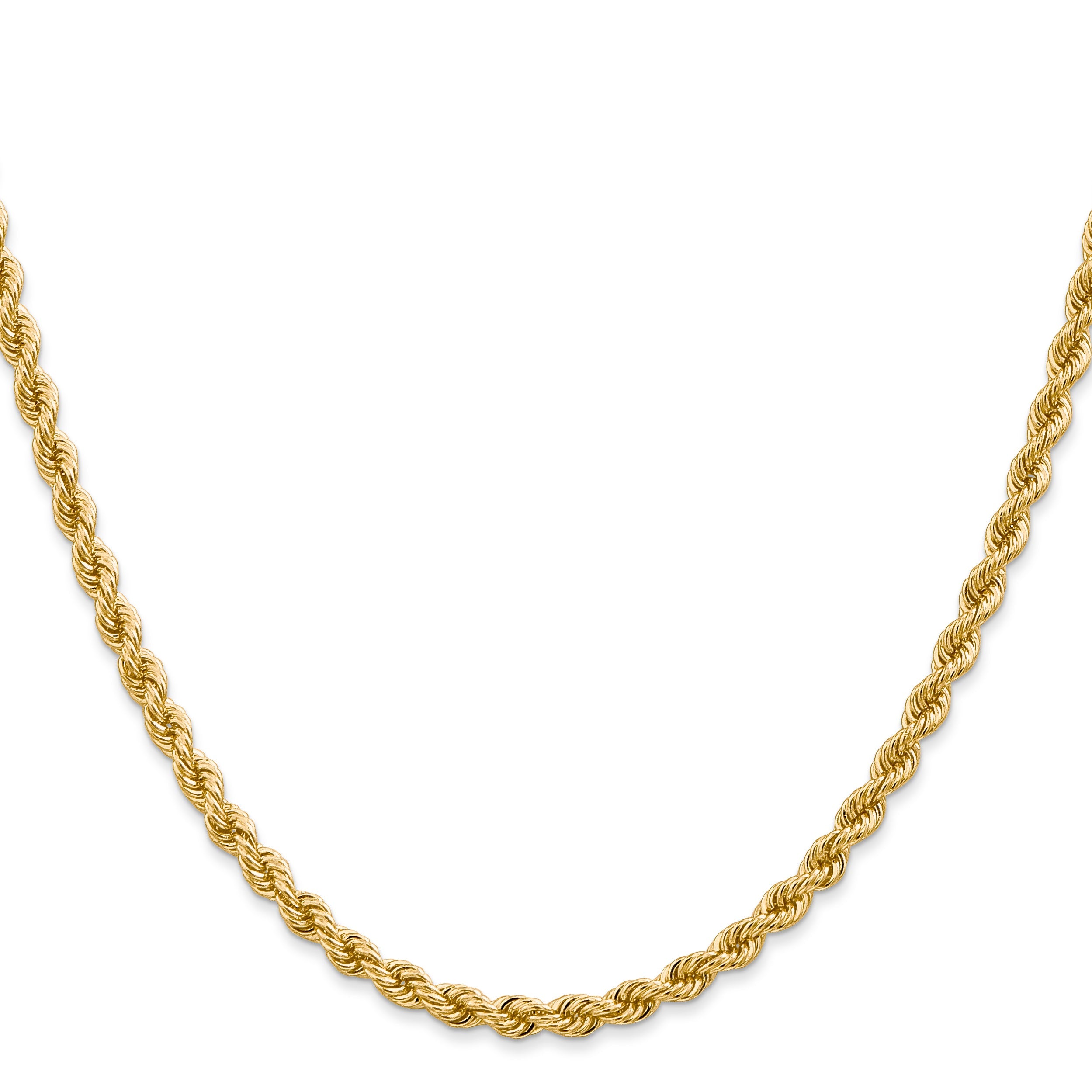 14k Yellow Gold 18 inch 3.65mm Regular Rope with Lobster Clasp Chain Necklace