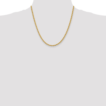 14k Yellow Gold 20 inch 3.65mm Regular Rope with Lobster Clasp Chain Necklace