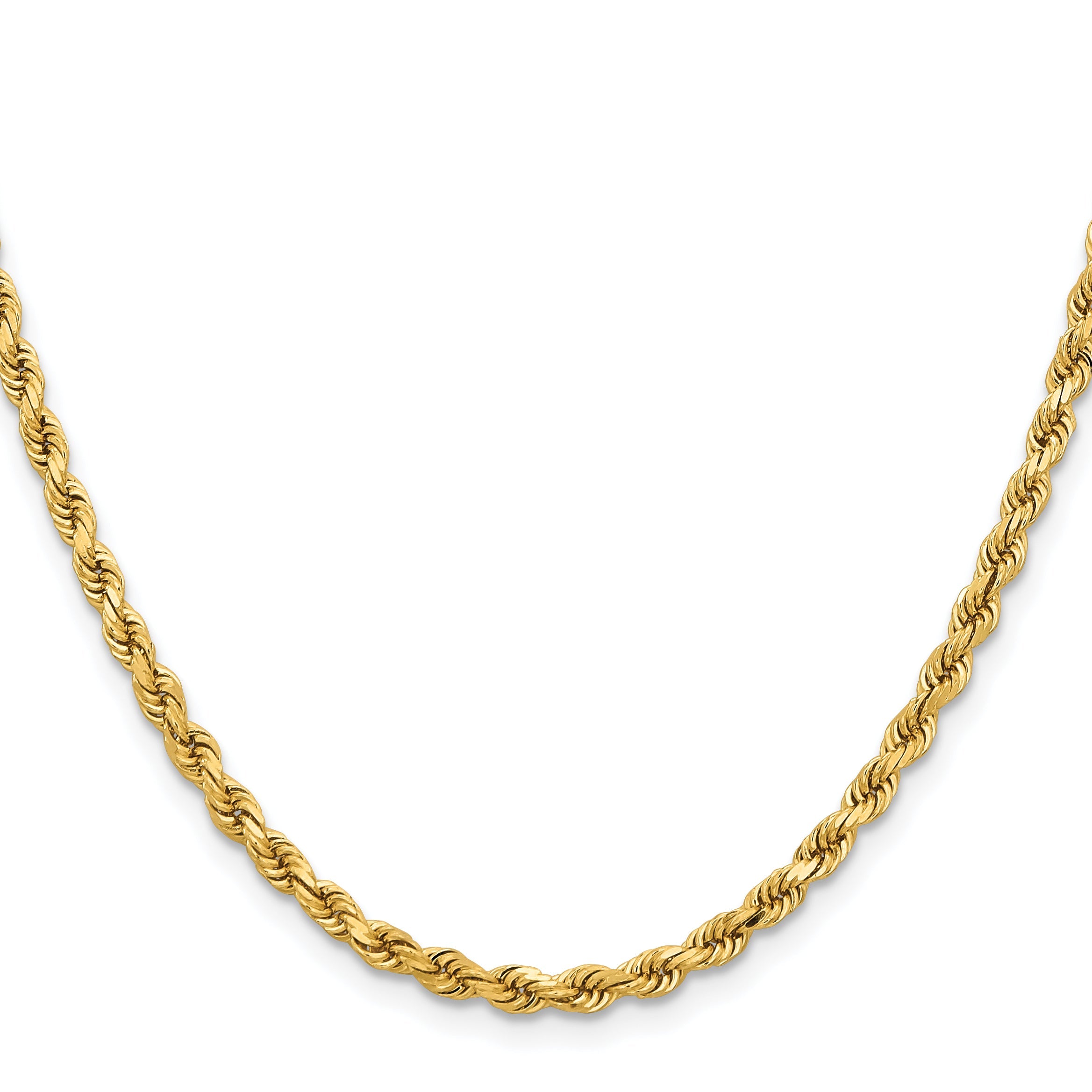 14k Yellow Gold 18 inch 3.75mm Diamond-cut Rope with Lobster Clasp Chain Necklace