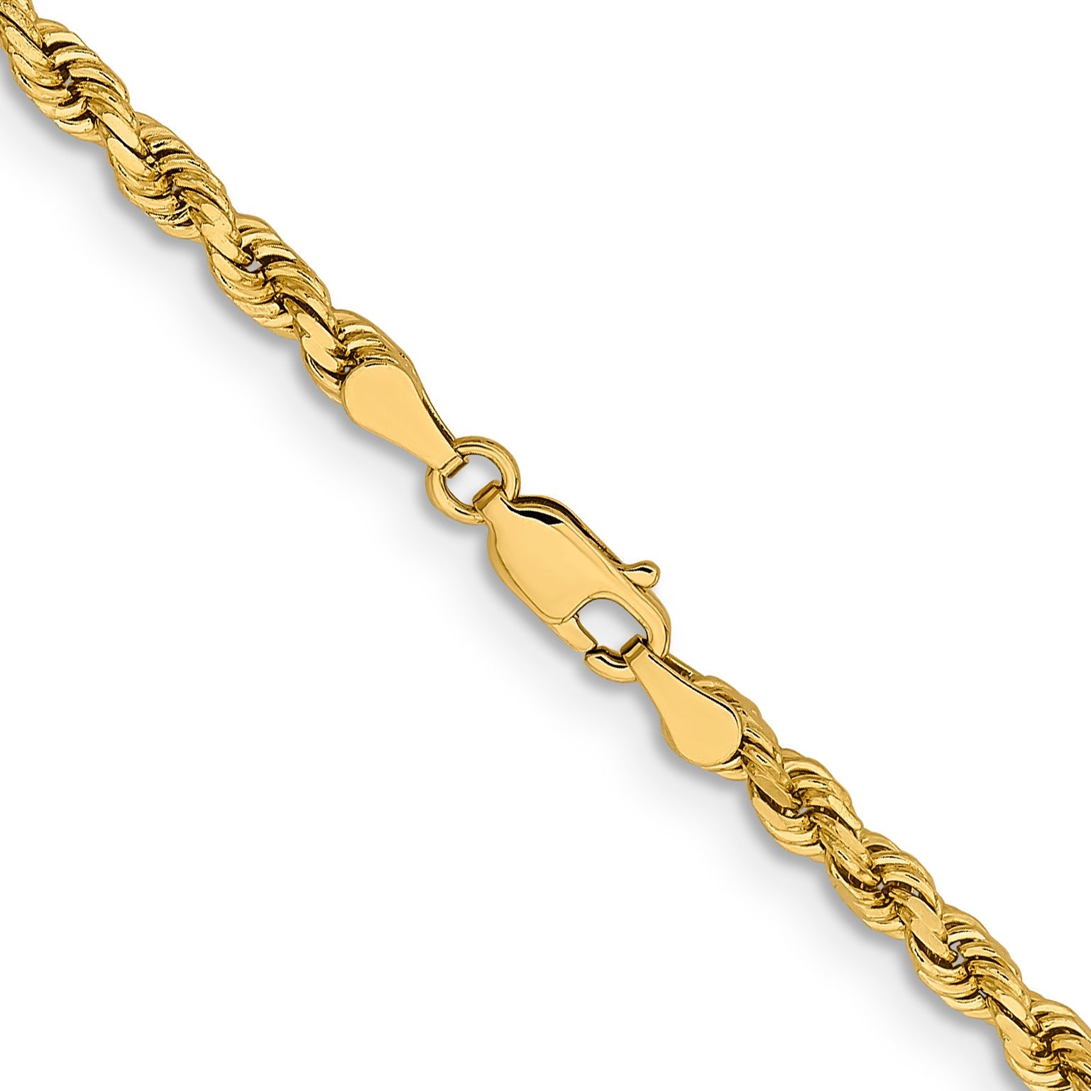 14k Yellow Gold 18 inch 3.75mm Diamond-cut Rope with Lobster Clasp Chain Necklace
