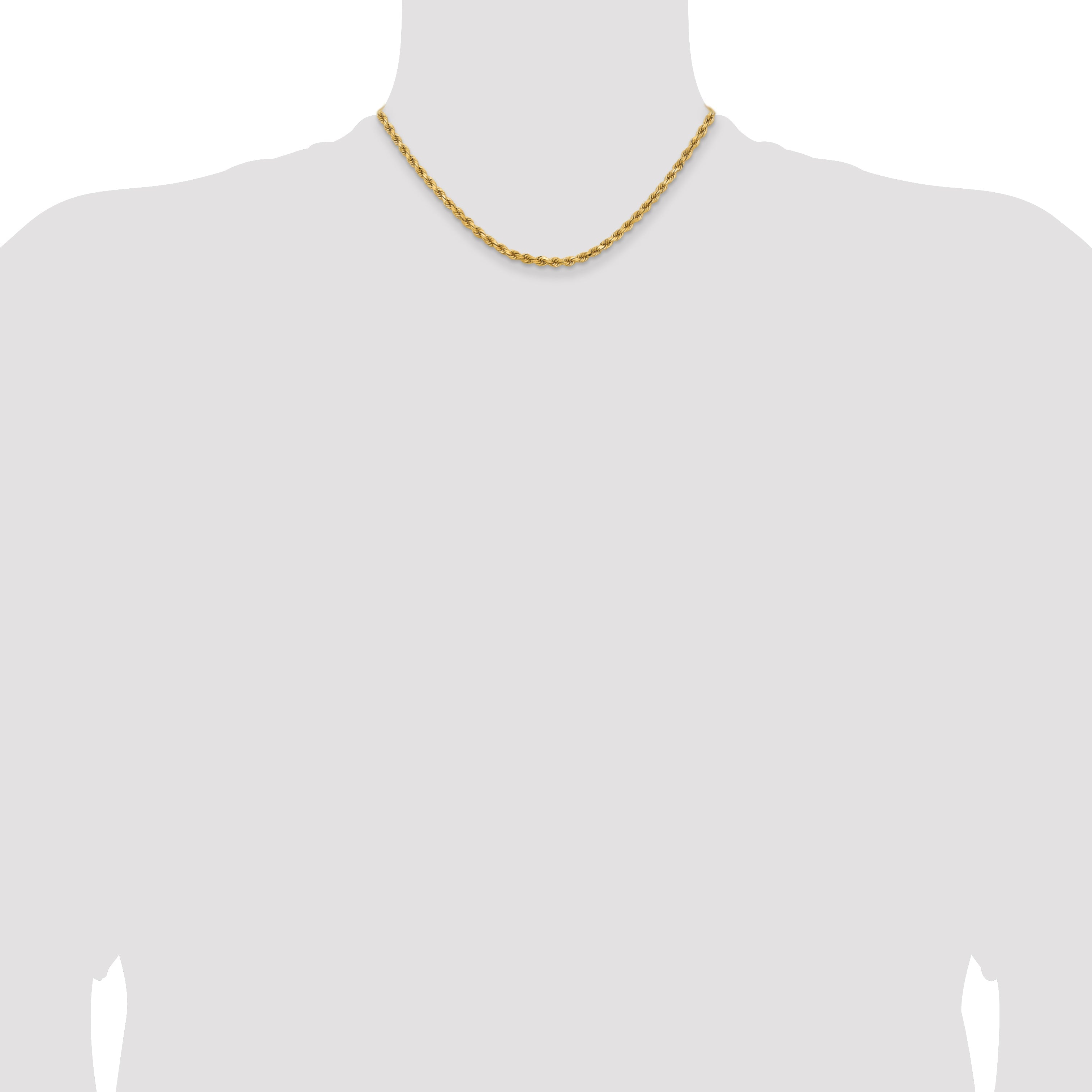 14k Yellow Gold 16 inch 3.75mm Diamond-cut Rope with Lobster Clasp Chain Necklace