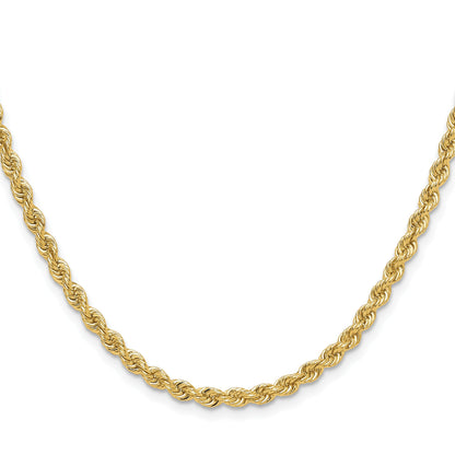 18 Inch 14k Yellow Gold 3.8mm Regular Rope Chain Necklace
