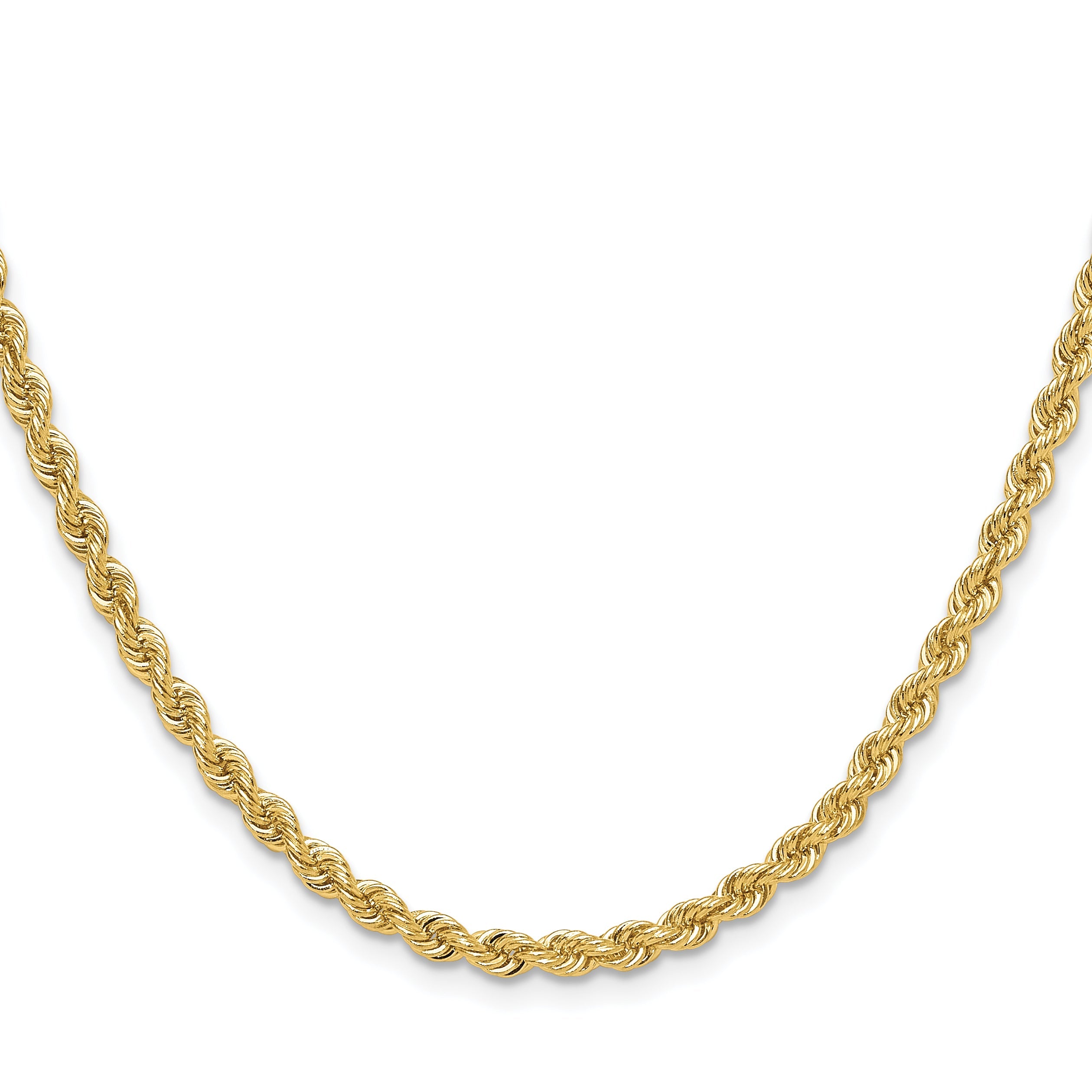 22 Inch 14k Yellow Gold 3.8mm Regular Rope Chain Necklace