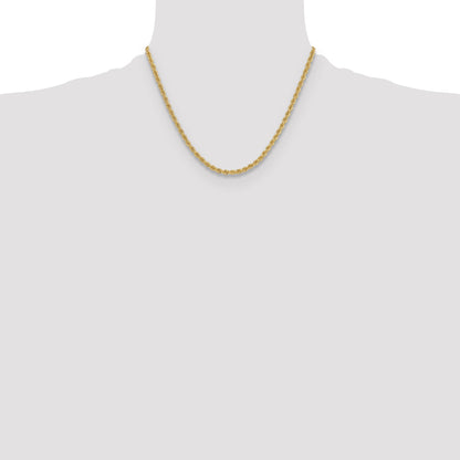18 Inch 14k Yellow Gold 3.8mm Regular Rope Chain Necklace