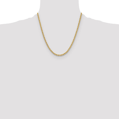 2 Inch 14k Yellow Gold 3.8mm Regular Rope Chain Necklace